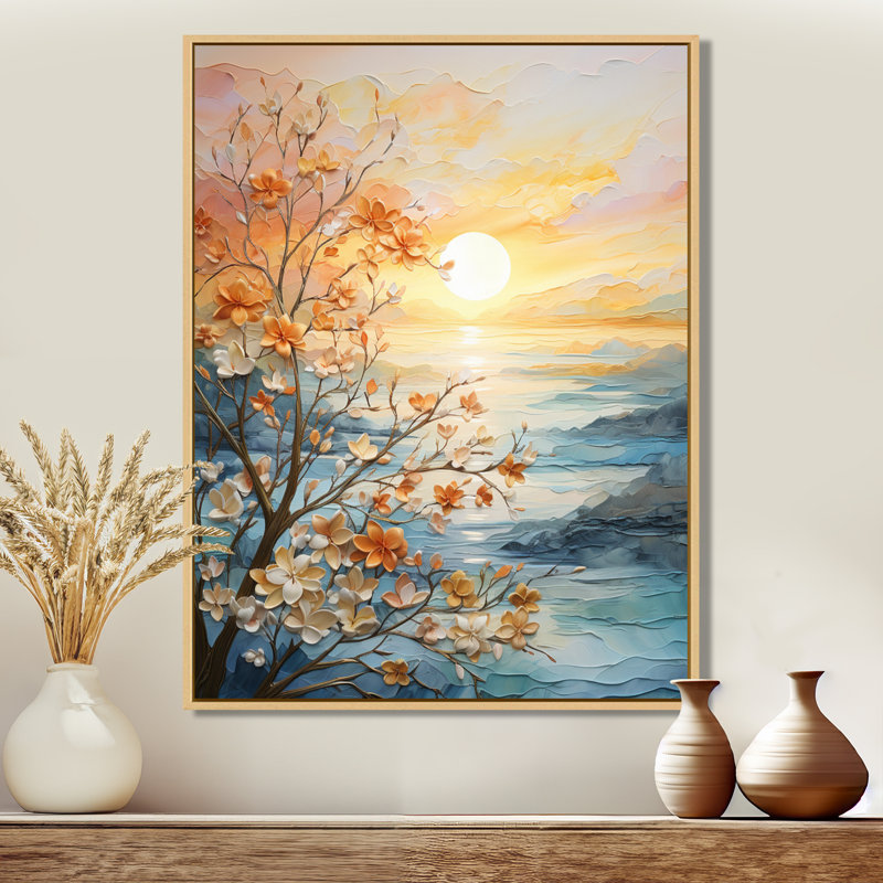 Impression sur toile Ivoneta Bold Sunrise Eernal Renewal I - lever et coucher de soleil, H 20 po x l 12 po, Brun
