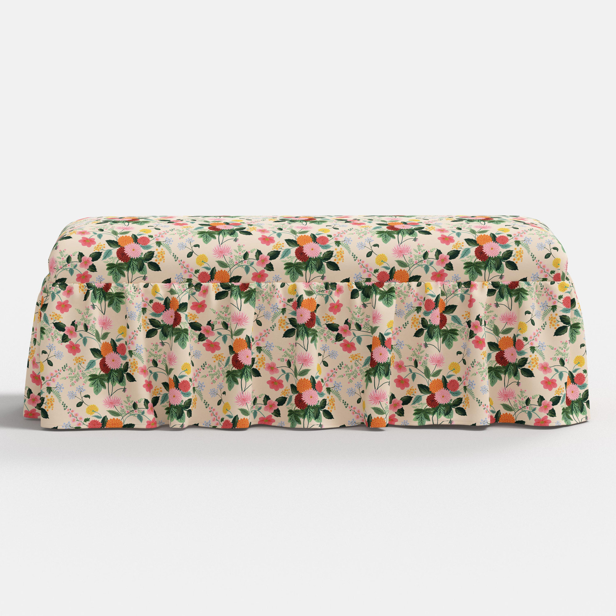 Surrey Dining Bench, Cream Flower