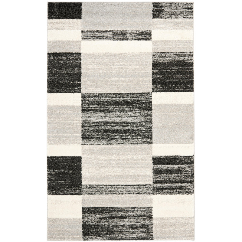 Kazlyn Retro Performance Abstract Rug, Rectangle 3' x 5'