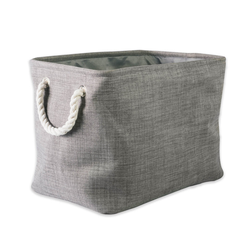 Bac en tissu panaché Aona, H 9 po x l 8 po x P 14 po taupe, Gris