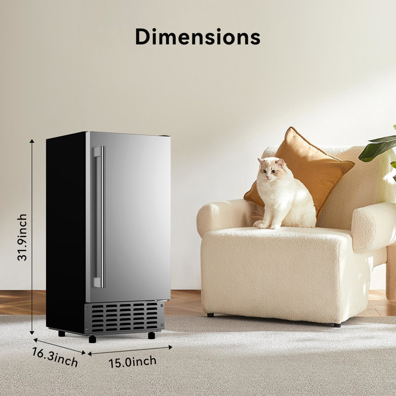 Northair Commercial Under Counter Nugget Ice Maker Machine, 66lbs/day, Bulit-in Freestanding Ice Maker