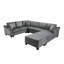 Canapé modulaire Canapé modulaire rembourré en chenille de 111,8 po avec repose-pieds de rangement mobile pour le salon-939831736