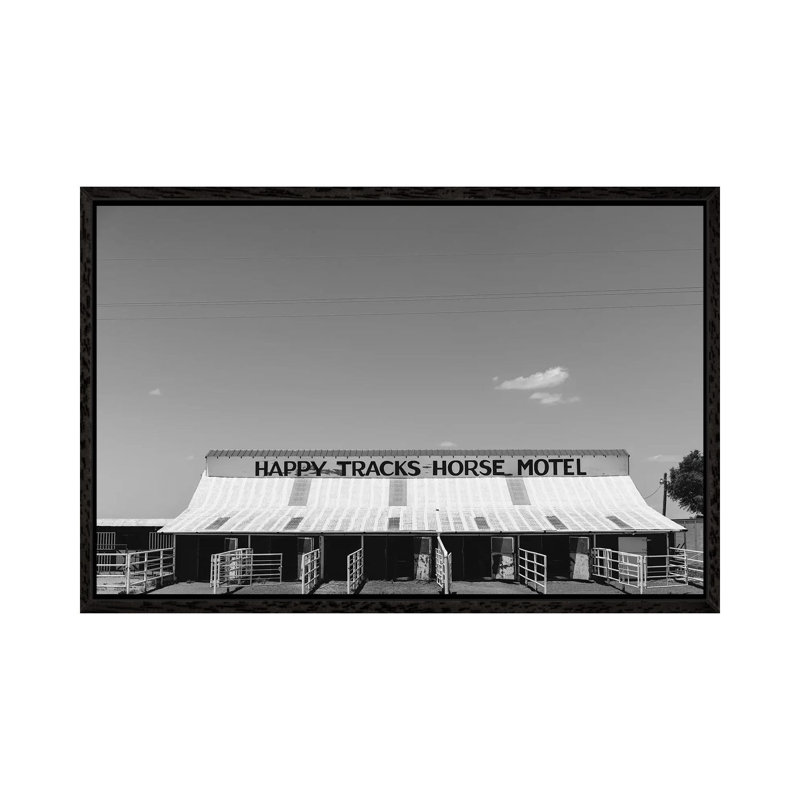 Horse Motel by Bethany Young - Print on Canvas, 45.72cm H x 66.04cm W x 3.81cm D, Black Framed
