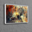 Art abstrait abstrait rouge et jaune sur toile noire pour décoration murale esthétique moderne