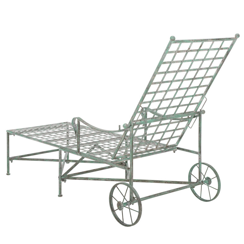 Caledonia Chaise Lounge, Antique Dark Green