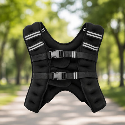 Gilet de remise en forme 16 lb avec boucles réfléchissantes réglables pour une utilisation nocturne, unisexe, équipement professionnel lesté pour la course, la perte de graisse, l'entraînement en force, le jogging et la perte de poids