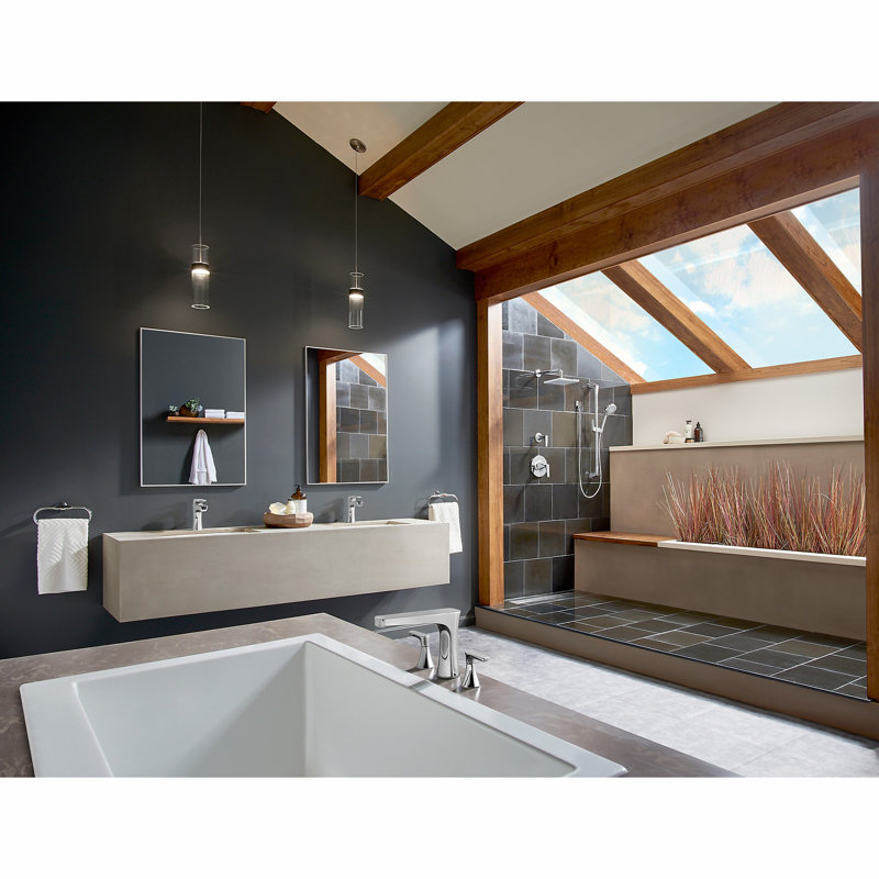 Robinet de salle de bain à un trou avec drain Kelen, Chrome poli