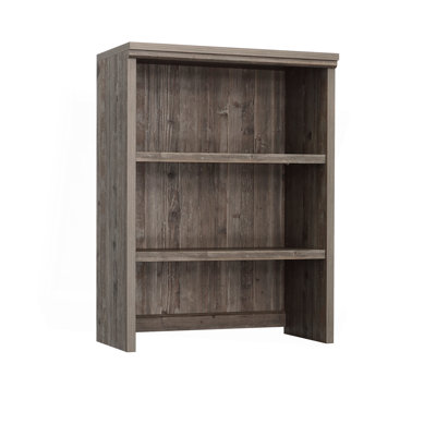 Bahut de bibliothèque avec tablettes réglables, finition brune