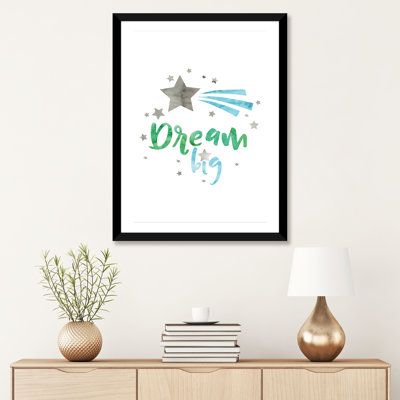 «Dream Big Green & Blue», reproduction d'art textuel
