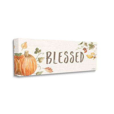 «Blessed Sentiment Orange Farm Pumpkin Fall Leaves» par Silvia Vassileva, impression