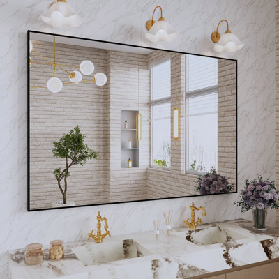 Sartori Aluminum Framed Rectangular Vanity Wall Mounted Mirror