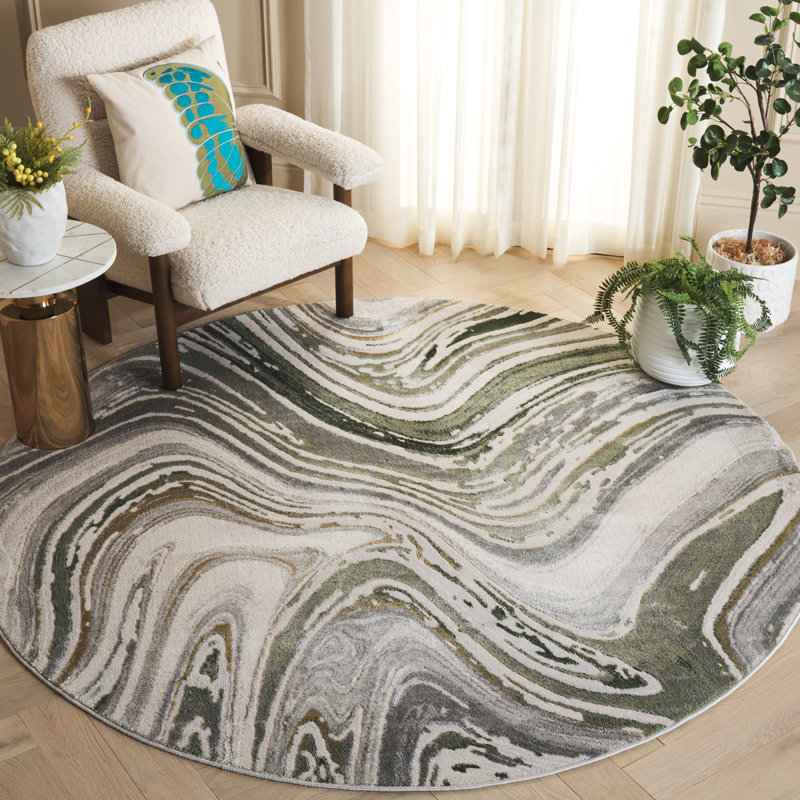 Jahira Performance Abstract Rug, Round 6'7"