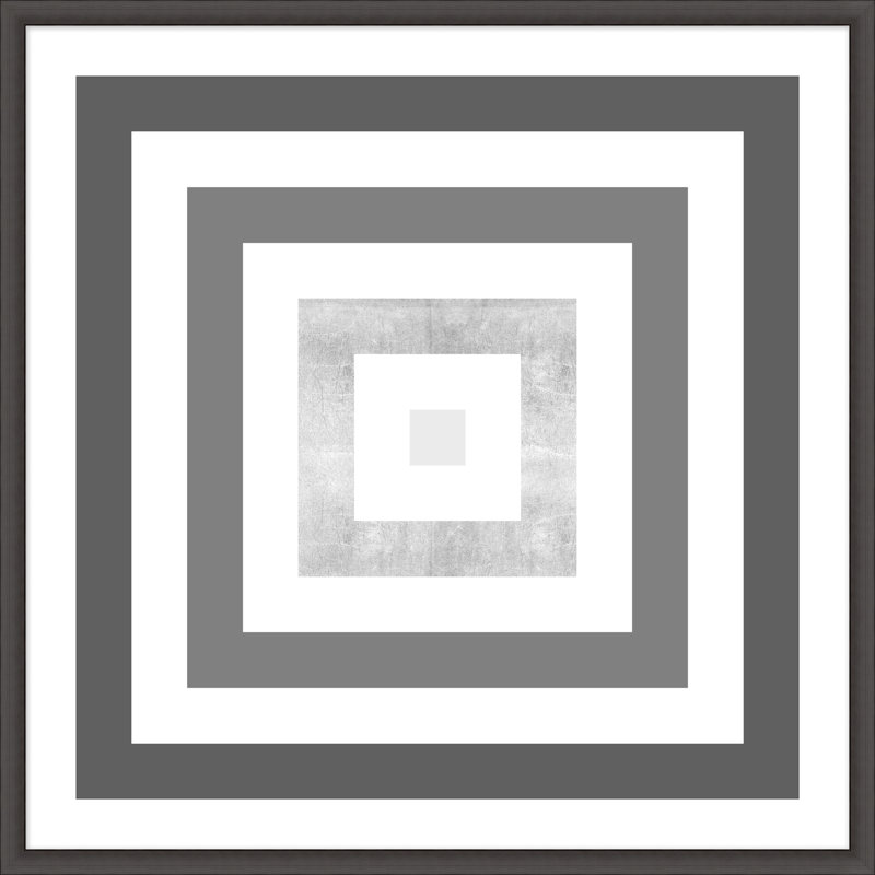 Silver Square 2' Framed Graphic Art Print on Glass