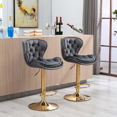 Upholstered Bar stools(Set of 2)