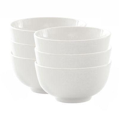 Our Table Simply White 6 Piece 5 Inch Porcelain Cereal Bowls