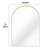 Gold Metal 24X32 Inches Arched Bathroom Wall Mirror - 4Mm Hd Glass, Rust Frame, Shatterproof Film, Installation Kit With Screwdriver Inch For Contemporary Style Aluminum Alloy Design, Easy Hanging