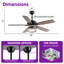 Ventilateur de plafond à DEL à intensité variable de 52 po 3 CCT avec télécommande, pales à double face, moteur à courant continu réversible à 6 vitesses, minuterie-521083440