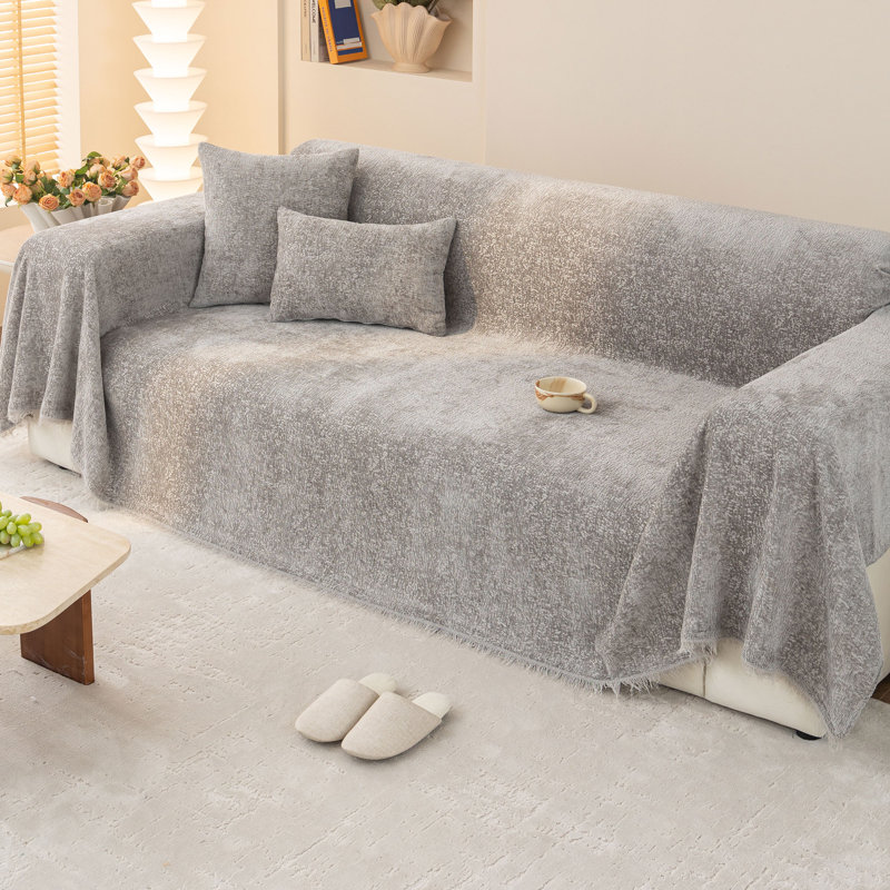 Housse pour canapé Elegant Nordic Chenille, H 71 po x l 134 po, Gris
