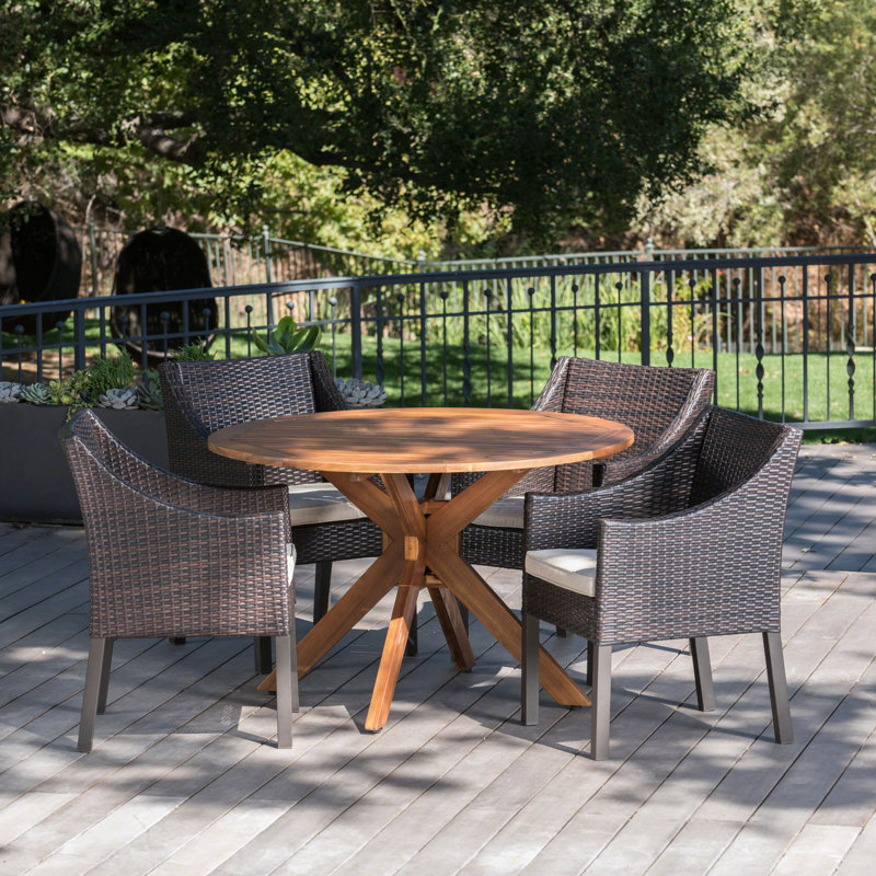 Pifer 5 Piece Dining Set with Cushions