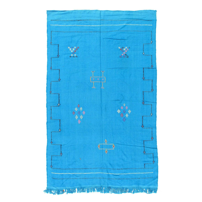Tapis unique Malibu des années 1970 de 4 pi 9 po x 7 pi 5 po Kerkhoven