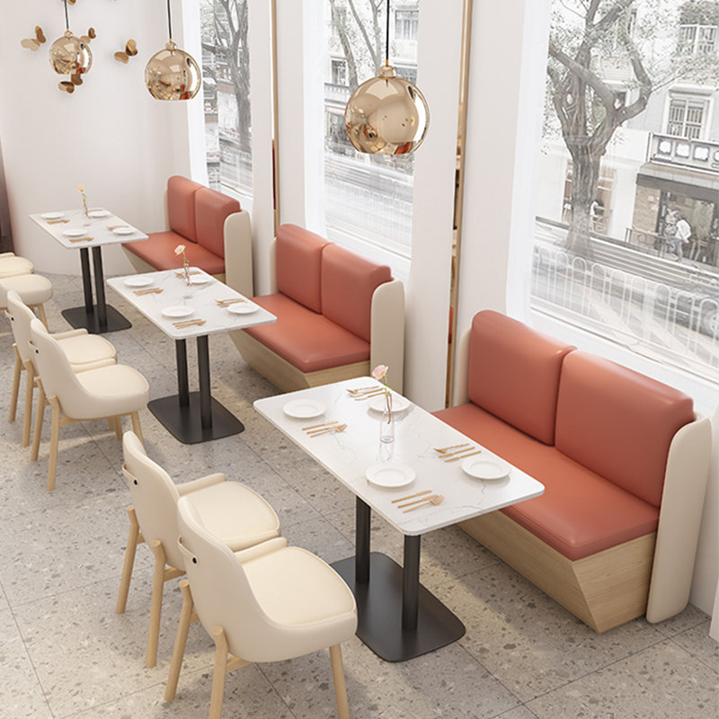 Banc de restaurant élégant, simple et confortable, Orange