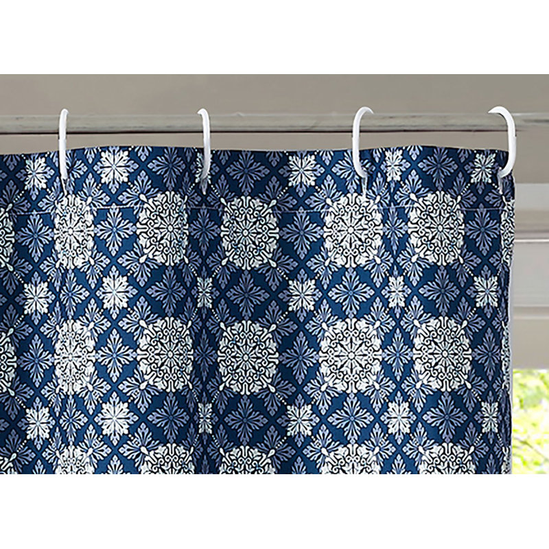 Ensemble de rideau de douche et crochets Buntingford, Bleu