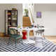 Walker Checkered Navy Blue/White Shag Area Rug