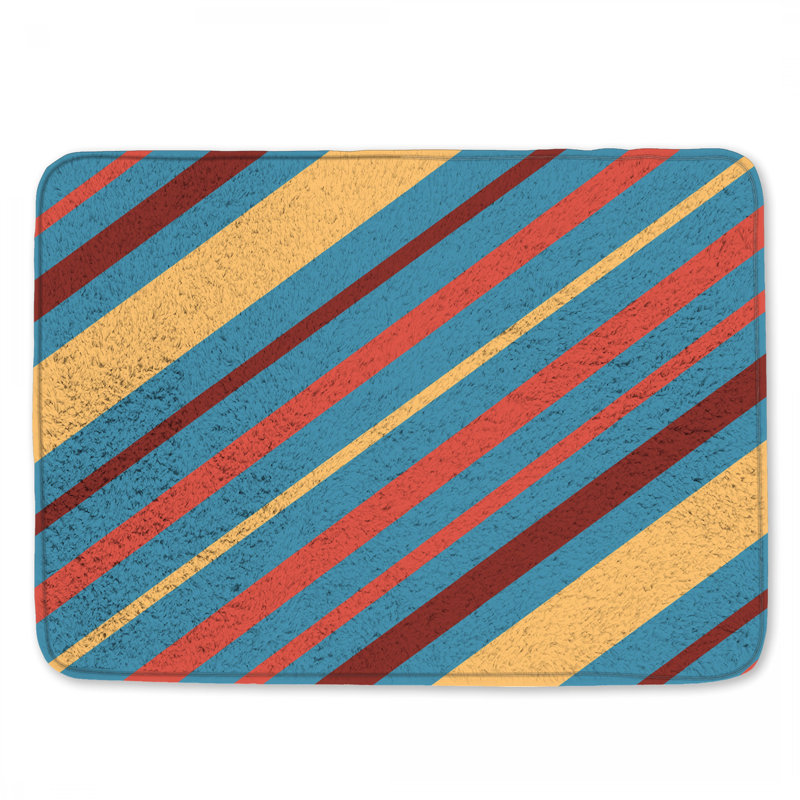 Tapis de bain à rayures diagonales, L 24 po x L 17 po