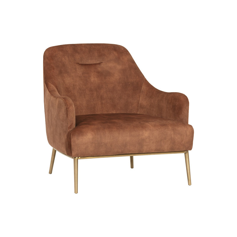 Cameron Lounge Chair, Orange Polyester