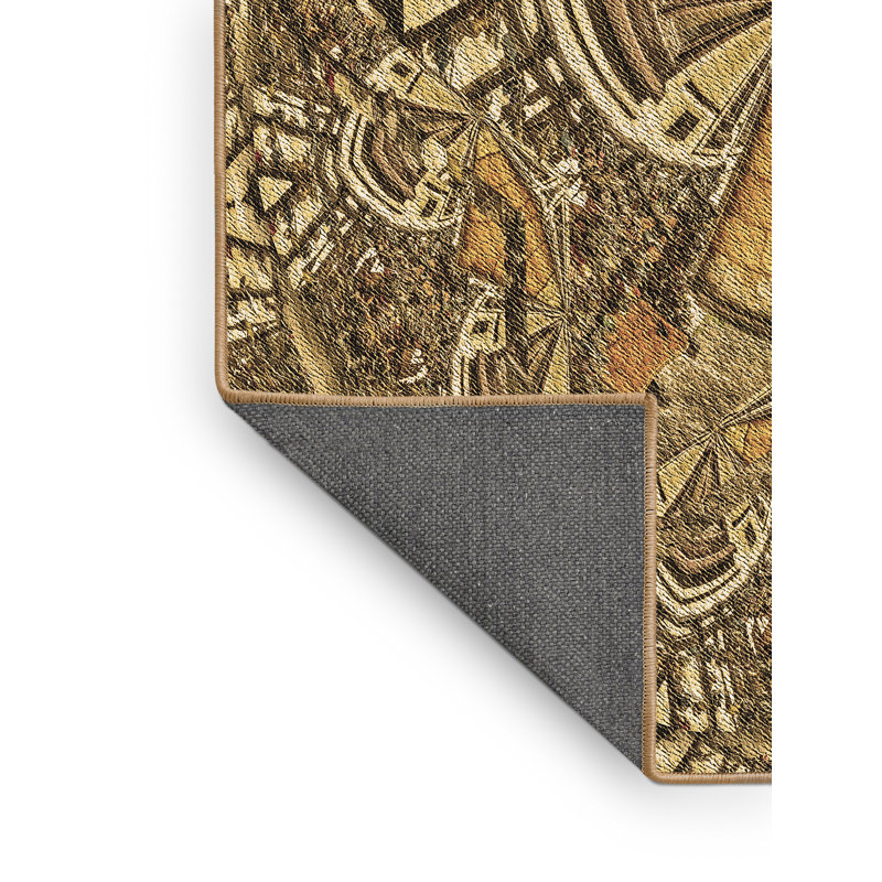 Tapis brun en laine, Rectangle 5 pi x 7 pi