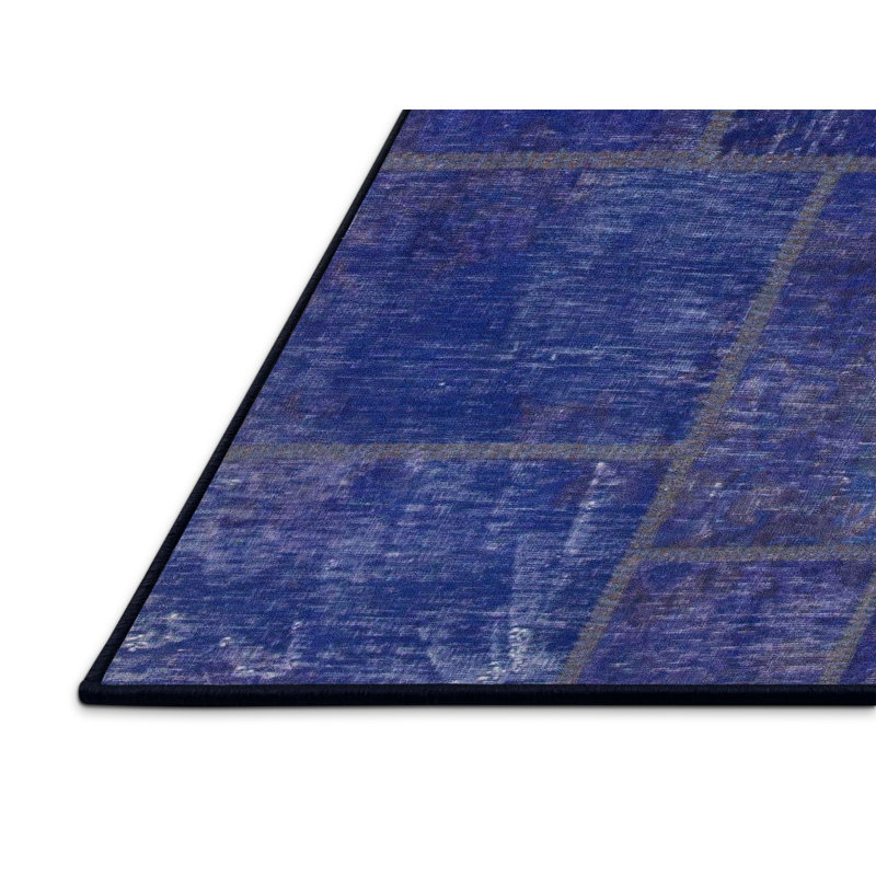 Tapis décoratif multicolore à motif abstrait, Rectangle 5 pi x 7 pi