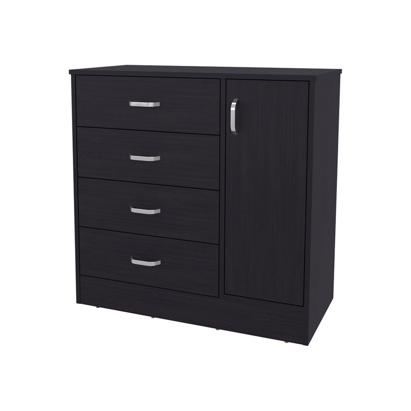 Commode 4 tiroirs avec armoire latérale Wenge