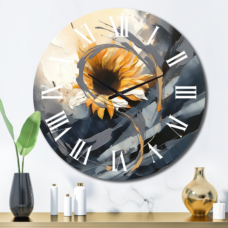 Horloge murale tournesols, Grand