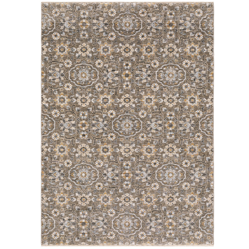 Tapis brun tissé à la machine Milbury, Rectangle 2 pi x 3 pi