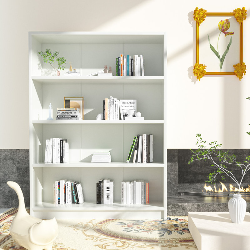 Bibliothèque standard Zahmira, (4 tablettes) H 48 po x l 33 po x P 11,6 po, Gris carbone