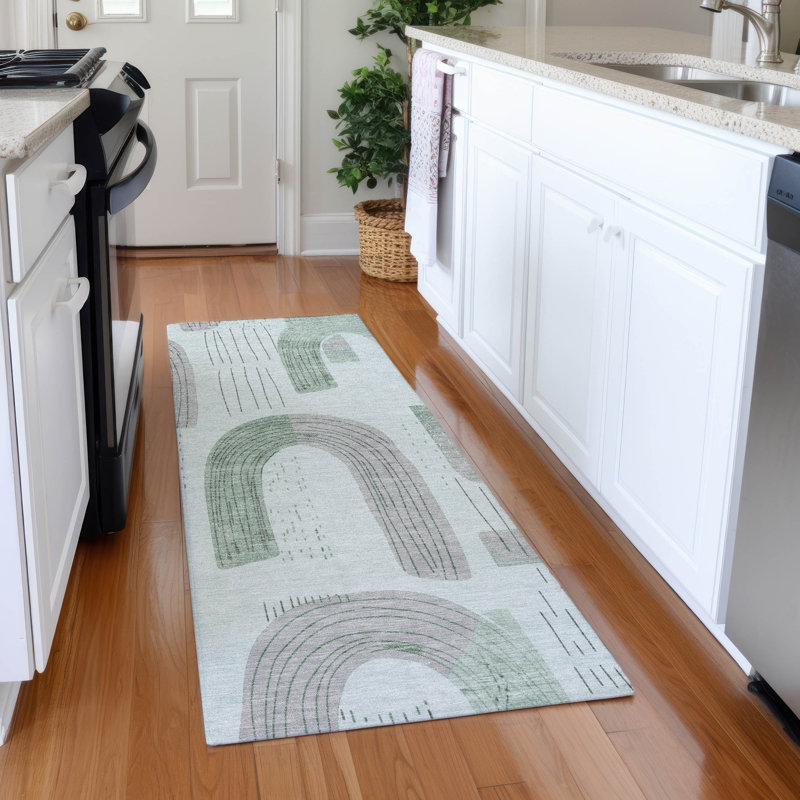 Premium Machine Washable Mehara AMF1698 Geometric Rug, Runner 2'3" x 7'6"