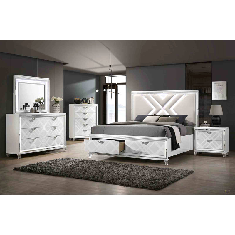 Table de chevet 1pc, Blanc