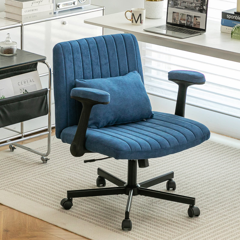 Chaise de bureau moderne à hauteur ajustable LuxeCriss, Bleu