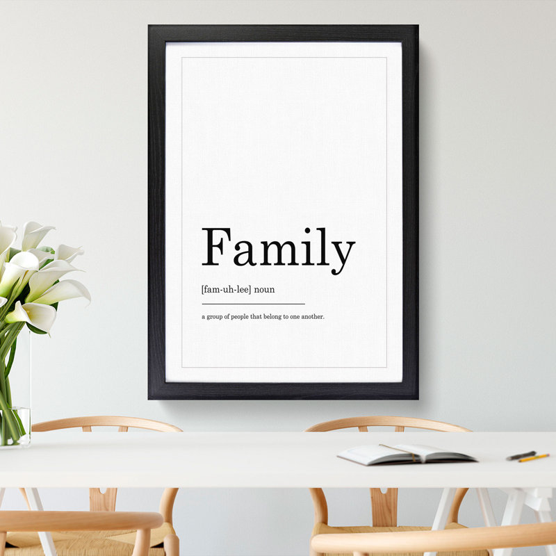 Definition of Family - Picture Frame Typography, 90cm H x 65cm W x 2cm D, Black