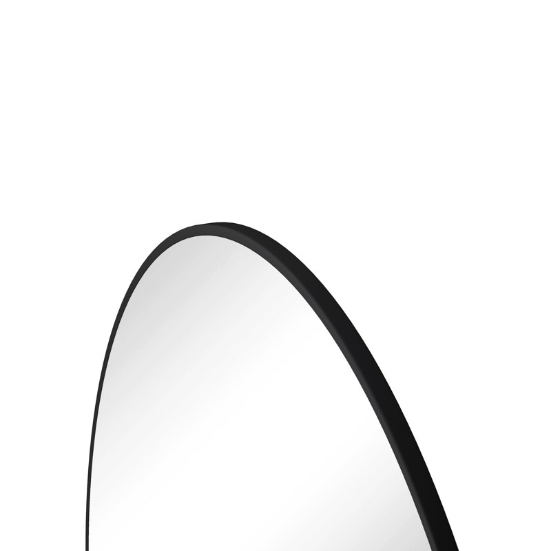 Miroir mural noir 28 pouces avec cadre en métal pour chambre à coucher et fixation murale