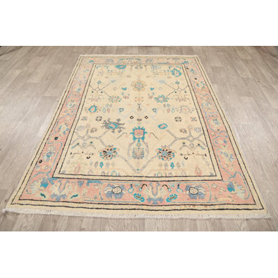 One-of-a-Kind 4'8" X 6'5" New Age Wool Area Rug in Ivory