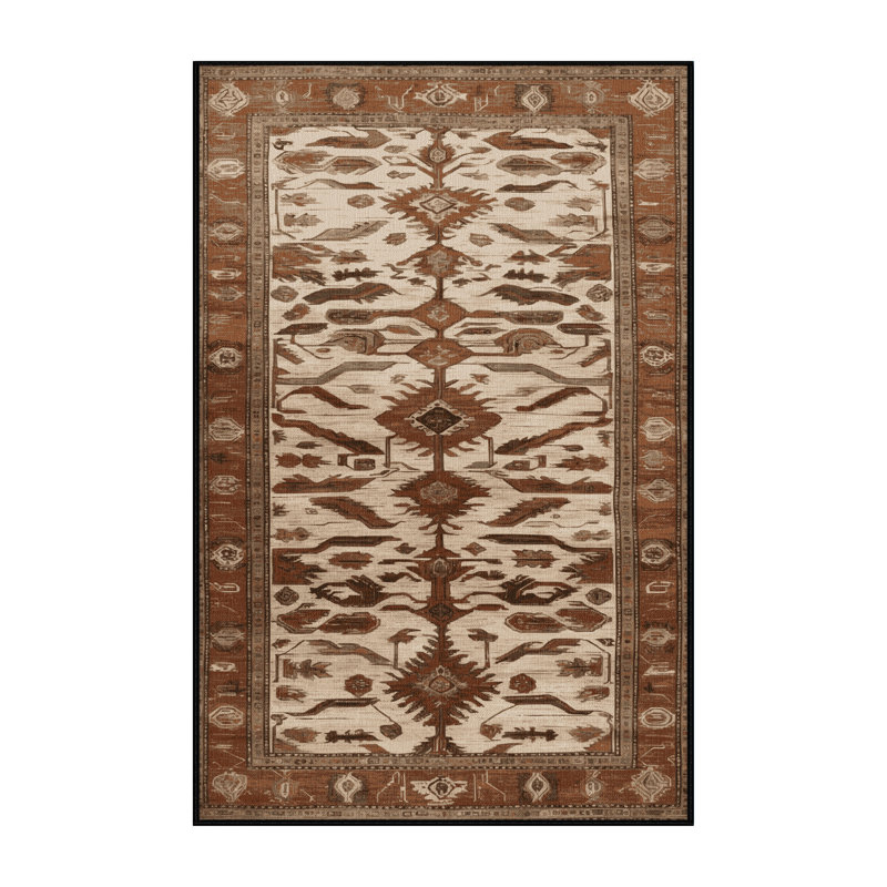 Tapis brun lavable à la machine, Rectangulaire 2 pi x 3 pi