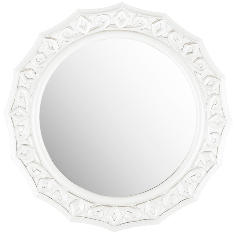 Engineered Wood Flat Wall Mirror, White