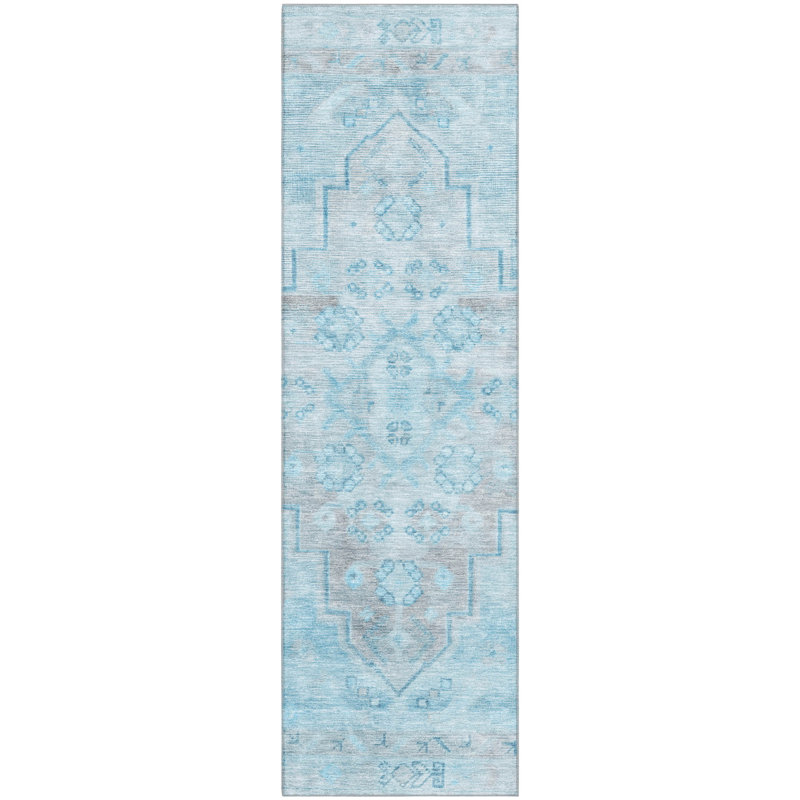 Premium Machine Washable Mayfield Border Rug, Runner 2'3" x 7'6"