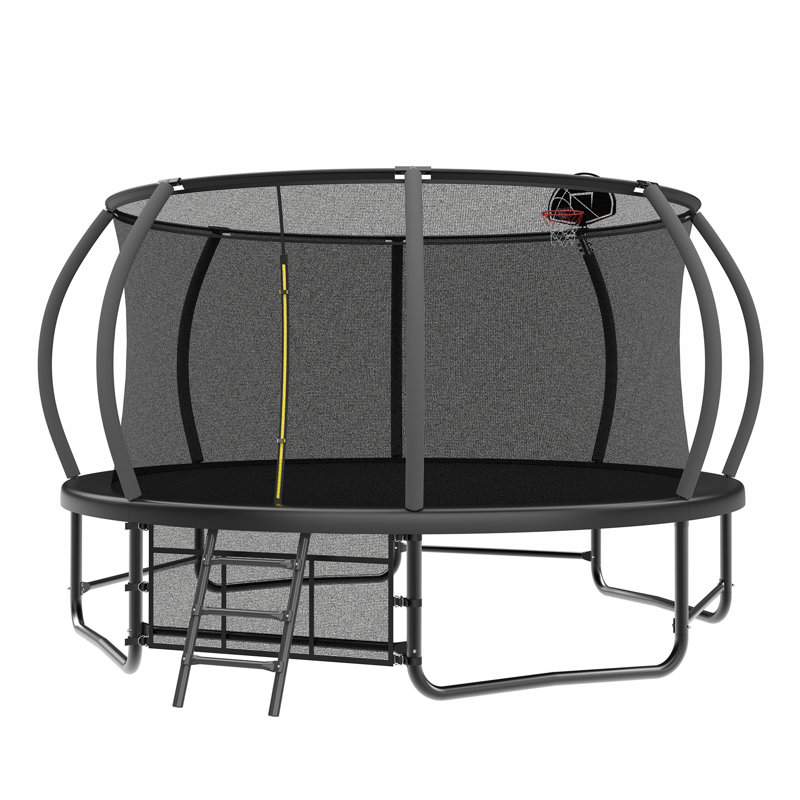 Trampoline 14 pi avec enceinte, échelle et revêtement antirouille, approuvé ASTM pour le plaisir des enfants en plein air