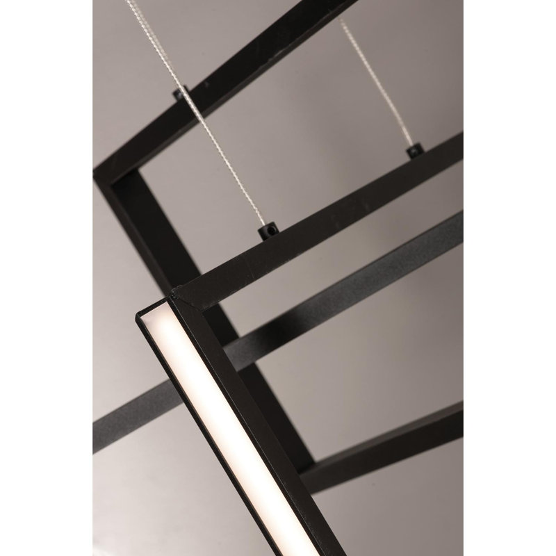 Luminaire suspendu rectangulaire unique à 1 lumière DEL Aion, Noir