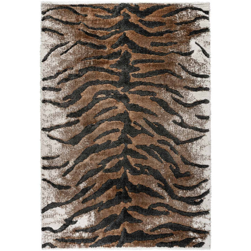 Animal Print Area Rug, Beige, Rectangle 133 cm x 195 cm