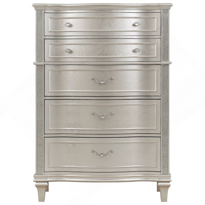 Katerina Silver Oak 5-drawer Chest with Hidden Drawer