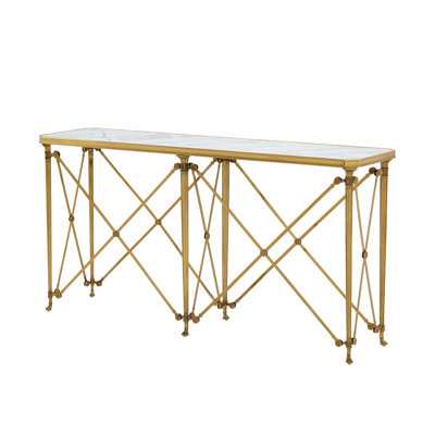 Spencer London 64'' Marble Top Console Table
