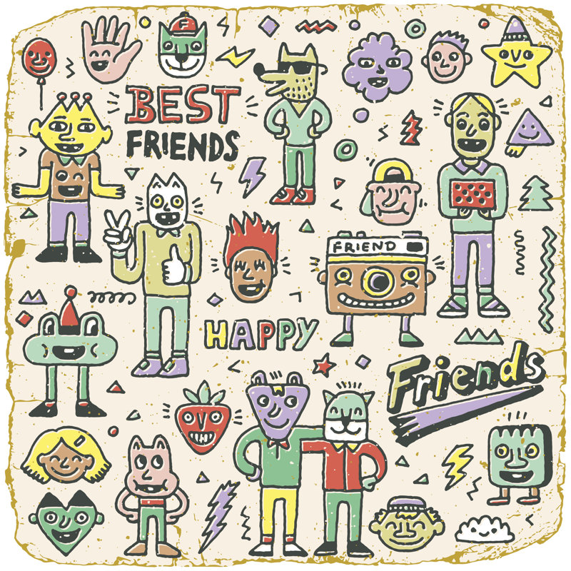 Happy Friendship Day by Sashatigar - Wrapped Canvas Painting, 76cm H x 76cm W x 3.8cm D